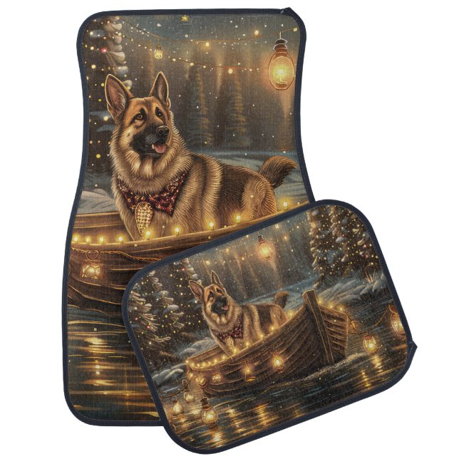 German Shepherd Christmas Festive Voyage  Car Floor Mat (Set)