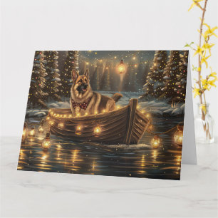 German Shepherd Christmas Festive Voyage Card