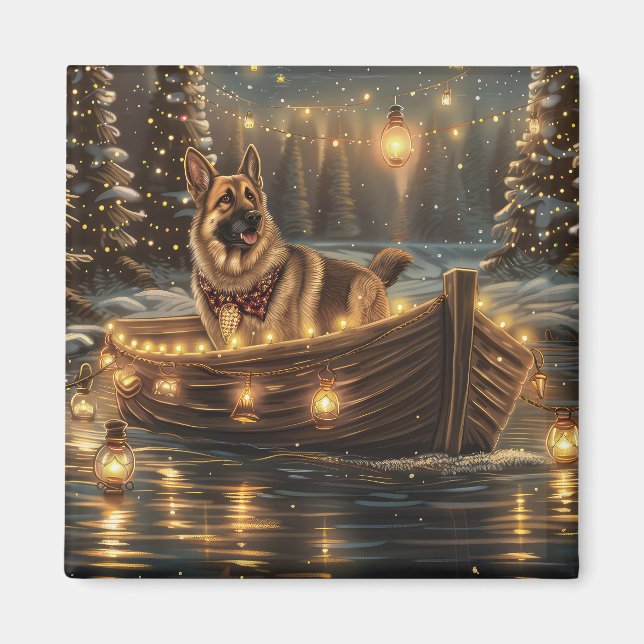 German Shepherd Christmas Festive Voyage  Magnet (Front)