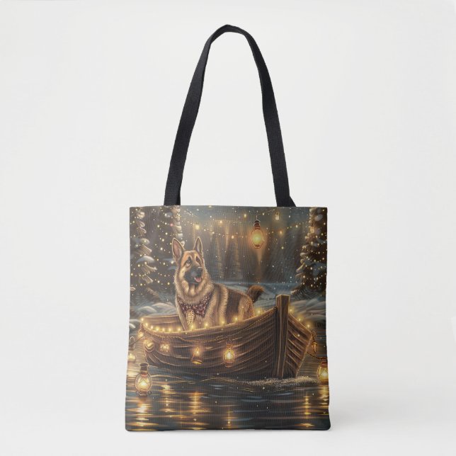 German Shepherd Christmas Festive Voyage  Tote Bag (Front)