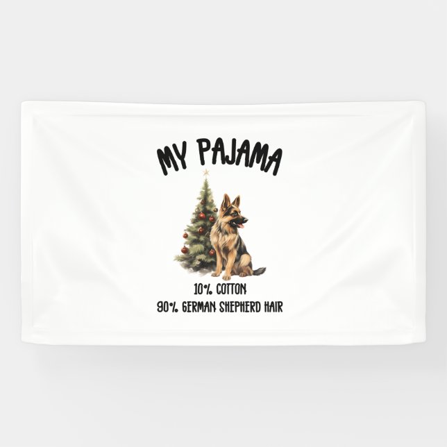 German Shepherd & Christmas, Funny Dog Design for  Banner (Horizontal)