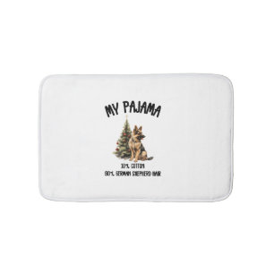German Shepherd & Christmas, Funny Dog Design for Bath Mat
