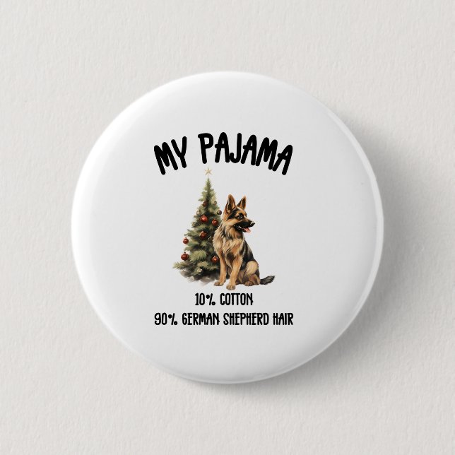 German Shepherd & Christmas, Funny Dog Design for  Button (Front)