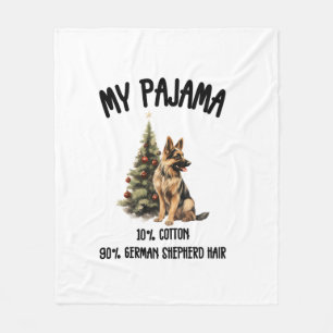 German Shepherd & Christmas, Funny Dog Design for  Fleece Blanket