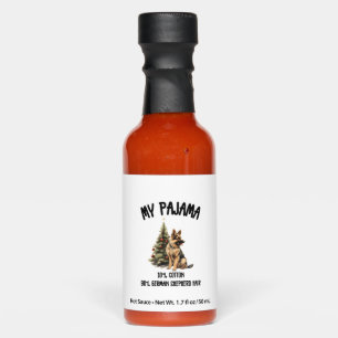 German Shepherd & Christmas, Funny Dog Design for Hot Sauces