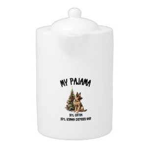 German Shepherd & Christmas, Funny Dog Design for Teapot