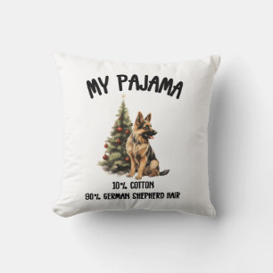 German Shepherd & Christmas, Funny Dog Design for Throw Pillow