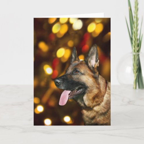 German Shepherd Christmas Holiday Card