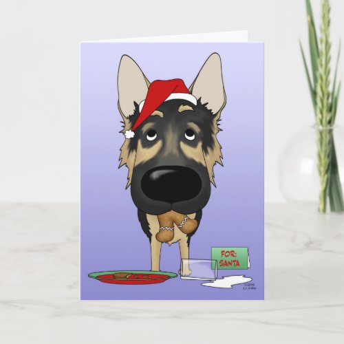 German Shepherd Christmas Holiday Card