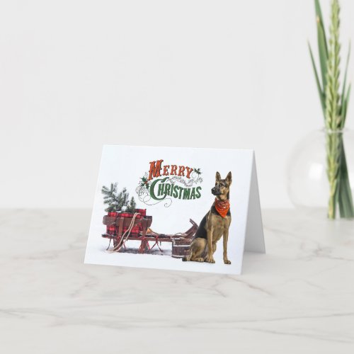 German Shepherd Christmas Holiday Card