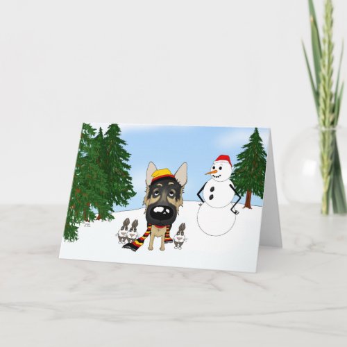 German Shepherd Christmas Holiday Card