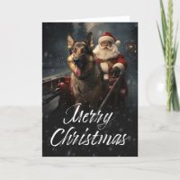 German Shepherd Christmas holiday card