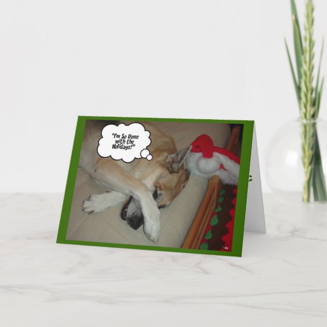 German Shepherd Christmas Holiday Card (Front)