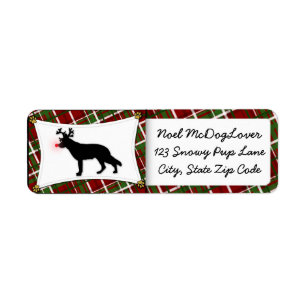 German Shepherd Christmas Label