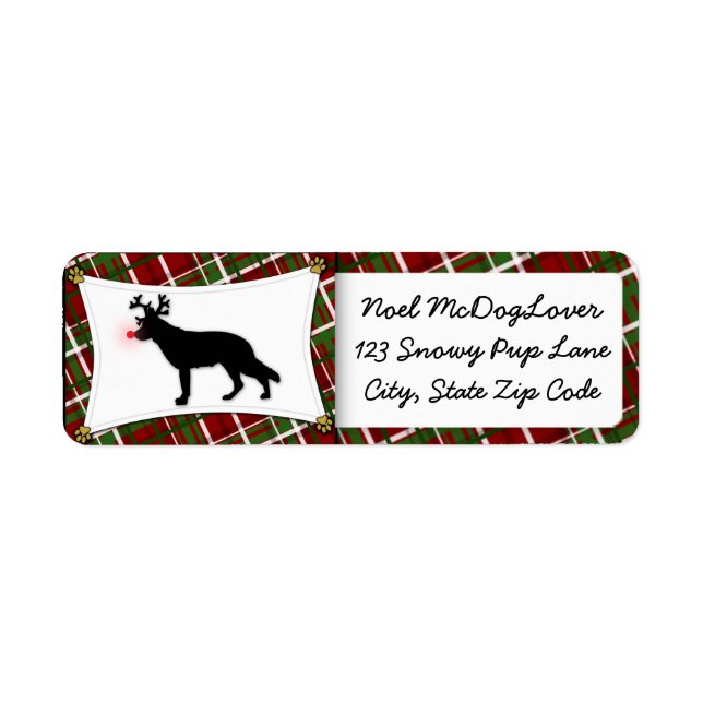 German Shepherd Christmas Label (Front)