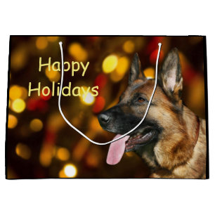 German Shepherd Christmas Large Gift Bag