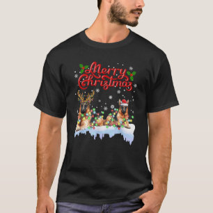 German Shepherd Christmas Lights Funny Dog Matchin T-Shirt
