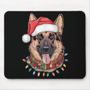 German Shepherd Christmas Mouse Pad