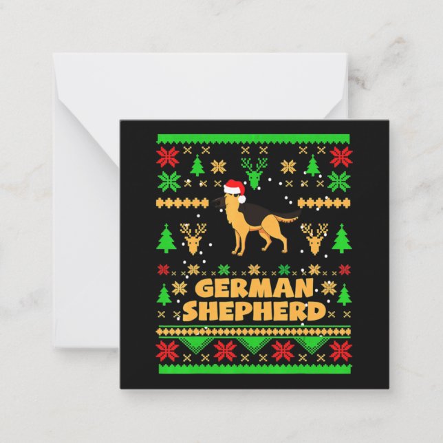 German Shepherd Christmas Note Card (Front)