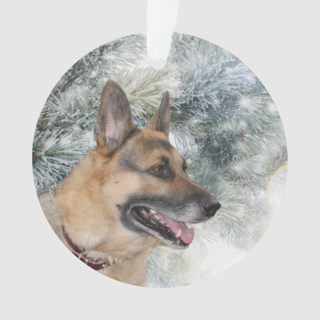 German Shepherd Christmas Ornament (Front)
