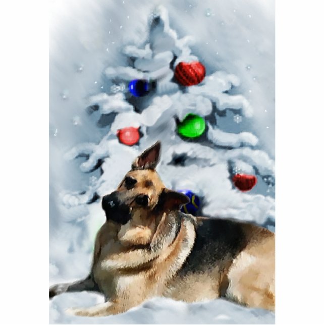 German Shepherd Christmas Ornament (Front)