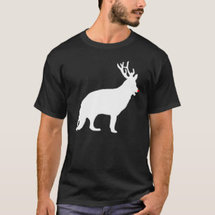 German Shepherd Christmas Reindeer Antlers Xmas T-Shirt