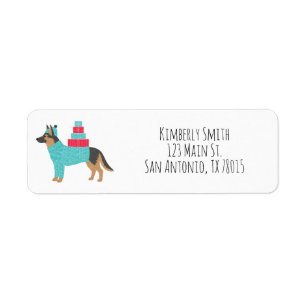 German Shepherd Christmas Return Address Label