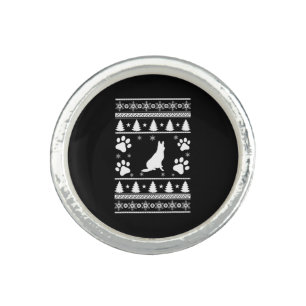 German Shepherd Christmas Ring