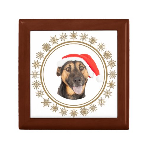 German Shepherd Christmas Santa Hat Dog Lovers Gift Box