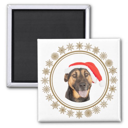German Shepherd Christmas Santa Hat Dog Lovers Magnet