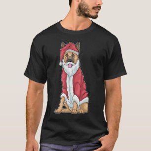 German shepherd Christmas Santa hat T-Shirt