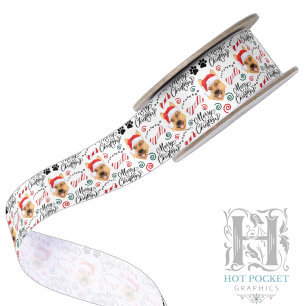 German Shepherd Christmas Satin Ribbon