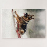 German Shepherd In Snow Jigsaw Puzzle, Zazzle