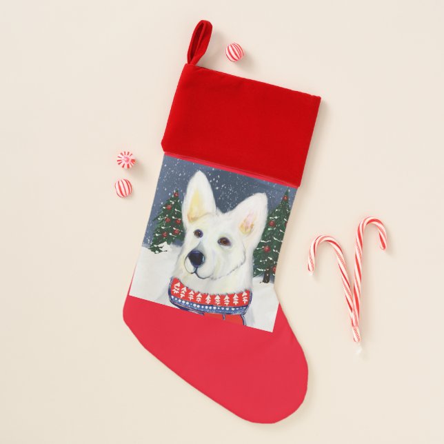 German Shepherd Christmas Stocking (Front)