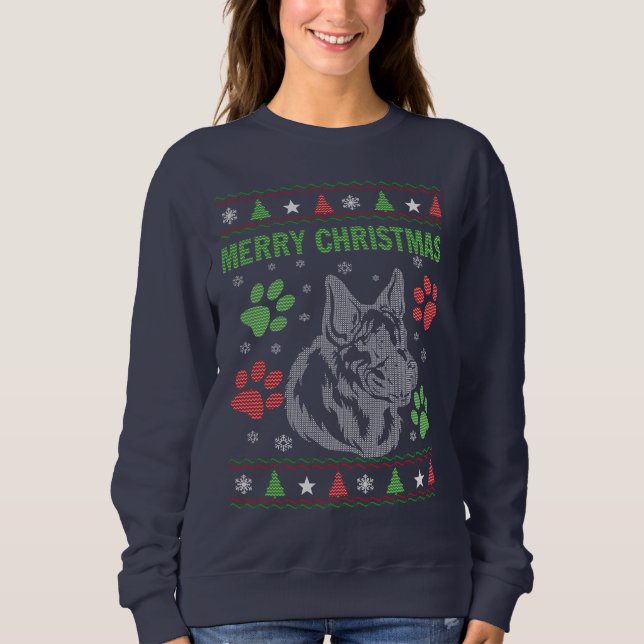 German Shepherd Christmas Sweatshirt (Front)