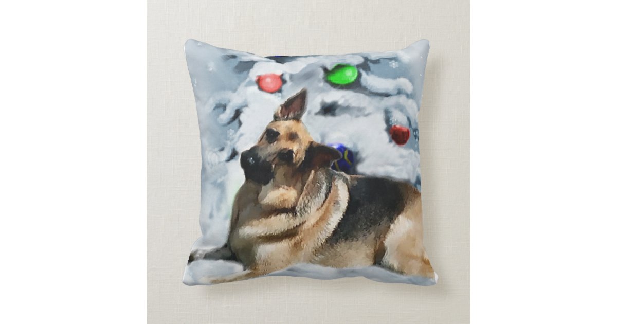 German Shepherd Christmas Throw Pillow Zazzle Com