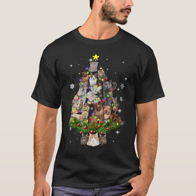 German Shepherd Christmas Tree Dog Christmas T-Shirt (Front)