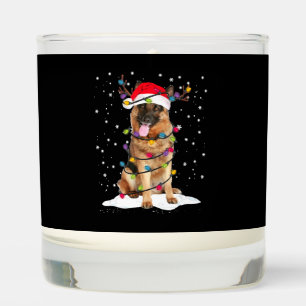 German Shepherd Christmas Tree Light Pajama Dog Scented Candle