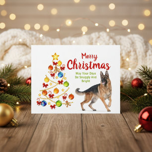 German Shepherd Christmas Tree Postcard