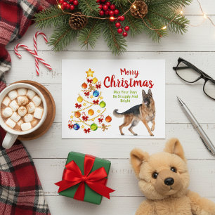German Shepherd Christmas Tree Postcard