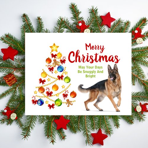 German Shepherd Christmas Tree Postcard