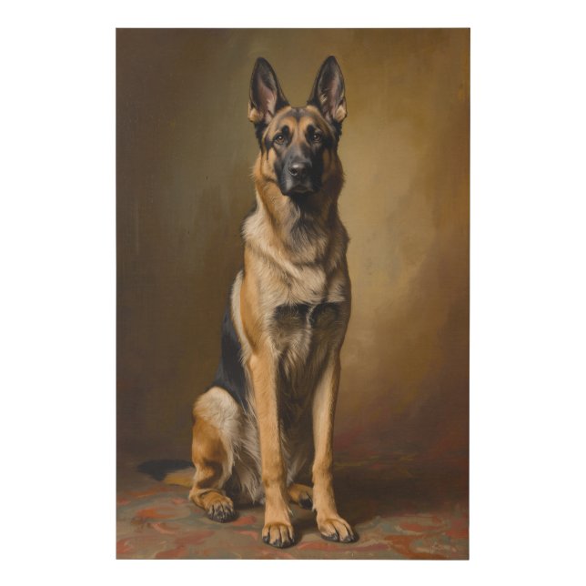 German Shepherd Classic Portrait Canvas Wall Art (Front)