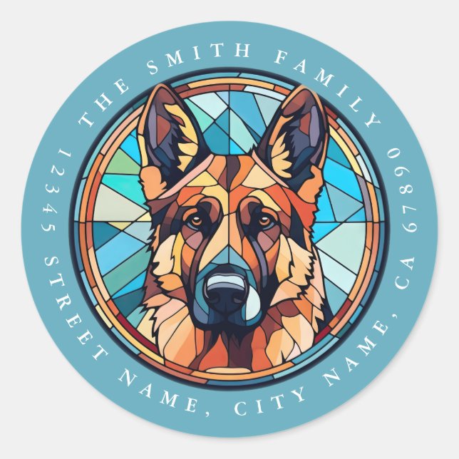 German Shepherd Classic Round Stickers (Front)
