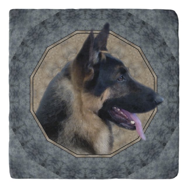German Shepherd Classical Stone Trivet (Front)