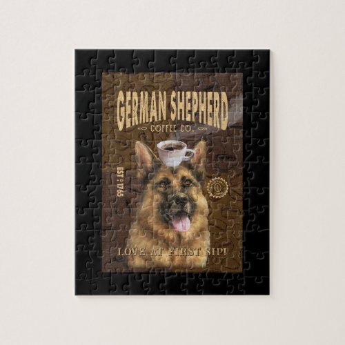 German Shepherd Coffee Company Canvas Jigsaw Puzzle