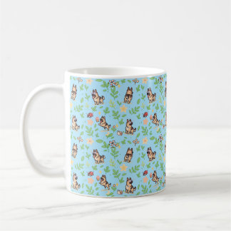 German Shepherd Coffee Mug Spring Floral Dog Lover