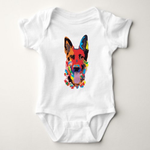 German shepherd color baby bodysuit