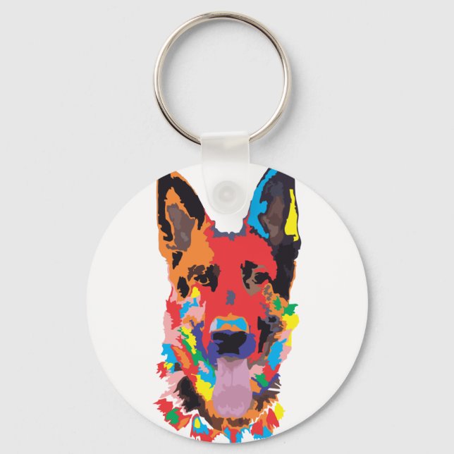German shepherd color keychain (Front)