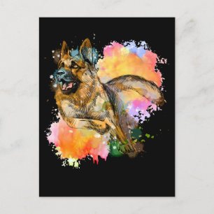 German Shepherd Colorful Dog Lover Postcard