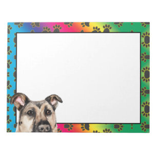 German shepherd colorful dog paw pattern   notepad
